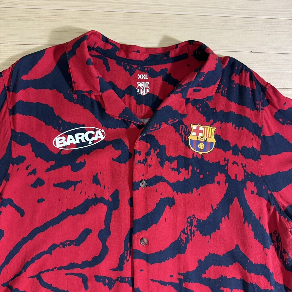 FC Barcelona Barca FCB Football Jersey Shirt Animal Print Red Black sz XXL - Picture 3 of 11